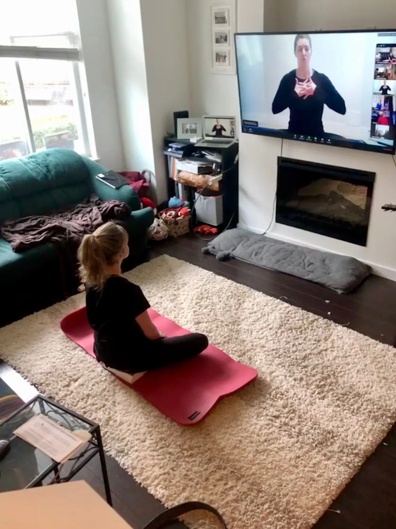 Online personal training video check-in between coach and client